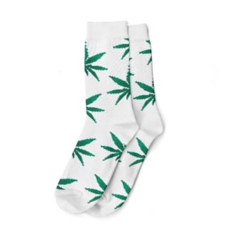 19413 - Calcetines Cannabicos Blanco & Verde Leaf Hombre