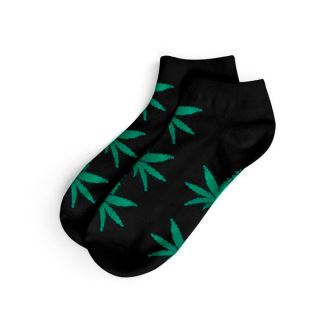 Calcetines Cannabicos Hombre  Cortos Negro & Verde