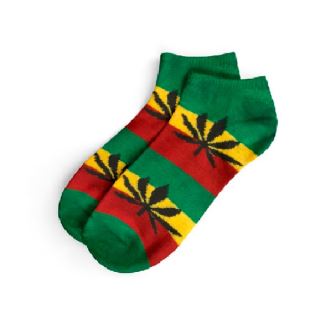 16618 - Calcetines Cannabicos Hombre  Cortos Rasta Green
