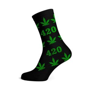 20510 - Calcetines Cannabicos Hombre 420 Negro & Verde