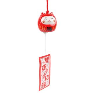 23514D - Campana Furin Cerámica Neko-Daruma