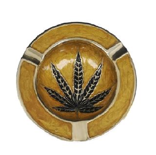 31205 - Cenicero Bronce Leaf Gold 13 cm.