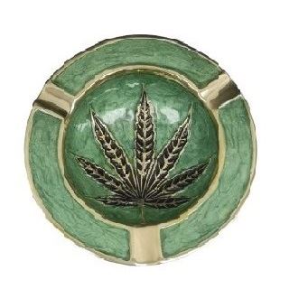 31206 - Cenicero Bronce Leaf Green 13 cm.