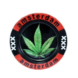 Cenicero Metal Basic Amsterdam & Leaf 13.5 cm.