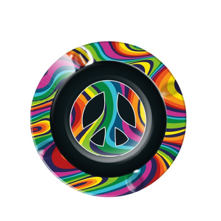 31214 - Cenicero Metal Basic Psychedelic Peace 13.5 cm.