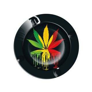 31215 - Cenicero Metal Basic Rasta Hoja 13.5 cm.