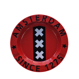 Cenicero Metal Basic Red Amsterdam 13.5 cm.