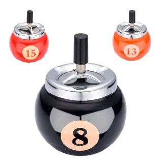 31225 - Cenicero Metal Presion Bola Billar 90 mm. Mix Color