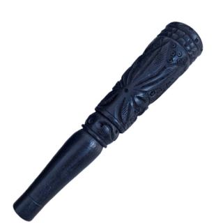 Chillum Madera Decorado Leaf Black 15 cm.