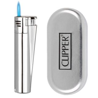 34350 - Clipper   Metal Jet Flame Silver 1 ud.