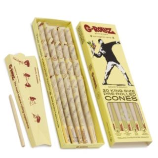 16924 - Cones G-Rollz K.S.  20 ud. Banksy Flowers Organic Hemp
