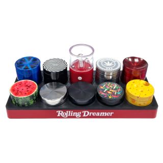 30499D - Expositor Rolling Dreamer Pack 10 Grinder Pz 50 mm.