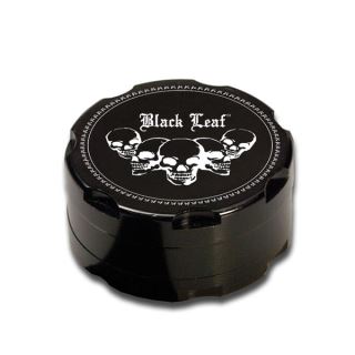 30010 - Grinder Alu Black Leaf Skull 40 mm.