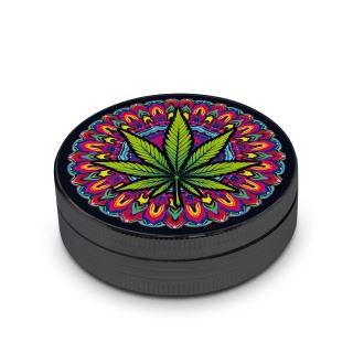 30076D - Grinder Metal Psychedelic Leaf 50 mm.
