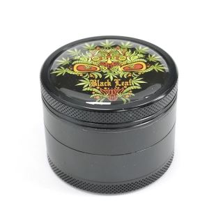 30304 - Grinder Polinizador Metal Black Leaf Calavera Hoja 50 mm.