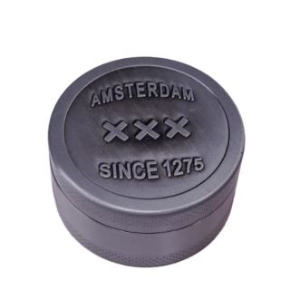 Grinder Polinizador Metal Cannabis Amsterdam XXX Silver 50 mm 3 partes