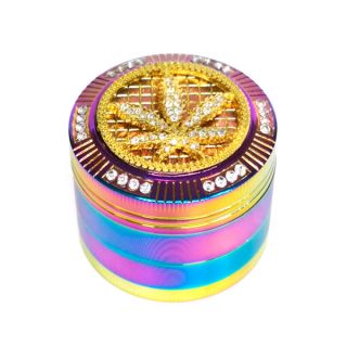 30430A - Grinder Polinizador Metal Diamonds Leaf Rainbow 50 mm.