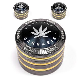 Grinder Polinizador Metal Leaf Black 52 mm.