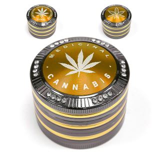 Grinder Polinizador Metal Leaf Gold 52 mm 4 Partes