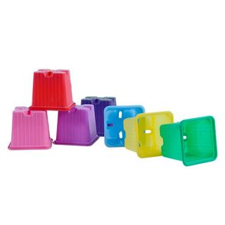 8070 - Maceta Cuadrada C. Multicolor 7 x 7 x 6 cm. - 0.21 lt. (50 ud.)