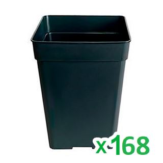 8206 - Maceta Cuadrada Negra 15 x 15 x 18.5 cm. - 3.2 lt.  JBQ (168 ud.)