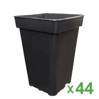 8207 - Maceta Cuadrada Negra 18 x 18 x 25.5 cm. - 5.5 lt.  JBQ (44 ud.)