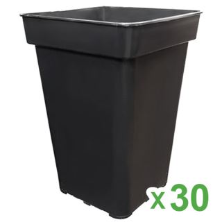 8210 - Maceta Cuadrada Negra 23 x 23 x 27.5 cm. - 11 lt.  JBQ (30 ud.)