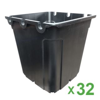 Maceta Cuadrada Negra 24.5 x 24.5 x 24.5 cm. / 11 lt. Easy Garden 32 ud.