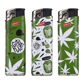 34377F - Mechero Piezo 50 ud. Leaves mod 2.