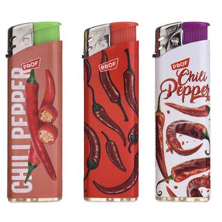 34377B - Mechero Piezo Refill 50 ud.Chilli Peppers