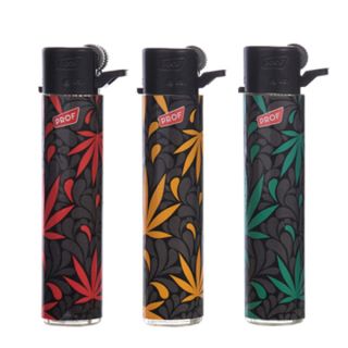 Mechero Round Flint Regulador Piedra & Gas Refill 25 ud. Leaves Mod.1
