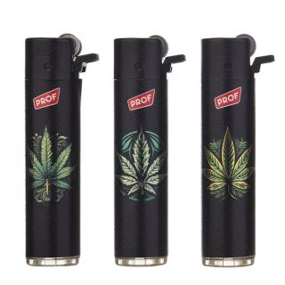 34378 - Mechero Round Flint Regulador Piedra & Gas Refill 25 ud. Leaves mod. 1