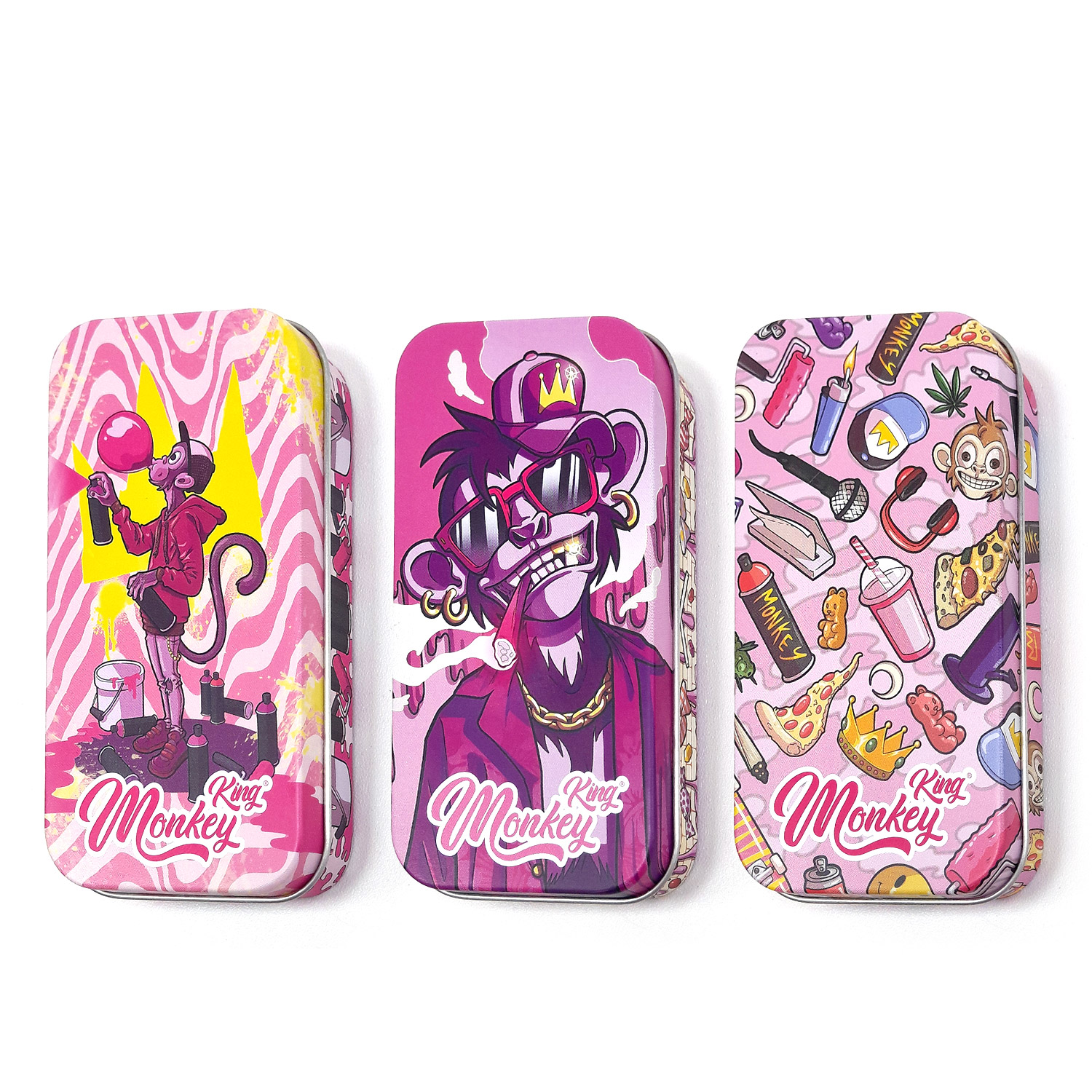 19518 - Papel Monkey King Pack Cajita Metal 11,5 x 6 x 2 cm. - 3 ud.