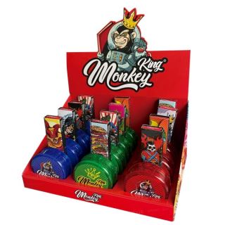Papel Monkey King Pack King Size Slim & Grinder Unbleached 12 ud.