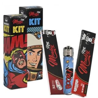 Papel Monkey King Pack King Size Slim & Lighter Atomic Unbleached 25 ud.