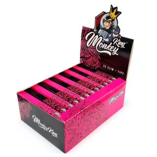 30632B - Papel Monkey King Size Slim & Tips Pink Pack Unbleached 24 ud.