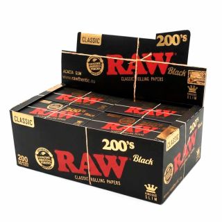 30582B - Papel Raw Black  King Size Slim Block 200 - 40 librillos