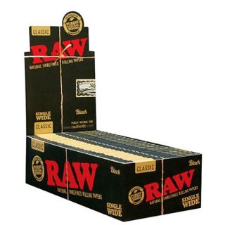 Papel Raw Black  Single Wide Doble 25 librillos