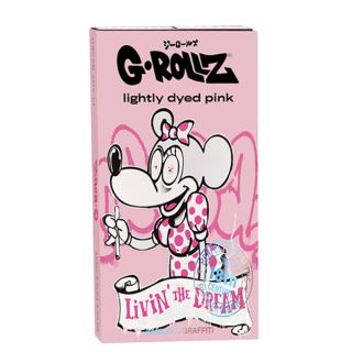 Papel de fumar G-Rollz 1.1/4 Tips & Tray Livin The Dream Pink 16 librillos