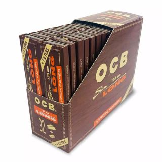30564A - Papel de fumar OCB King Size Slim Virgin Long & Tips 125 mm. 32 librillos