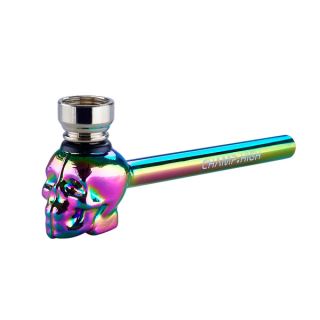 16211 - Pipa Cristal & Metal Skull Rainbow 13 cm.