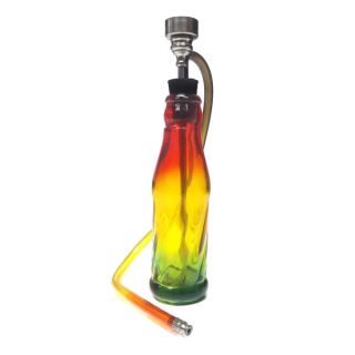 16748 - Pipa Cristal Mini Botella Rasta Leaf