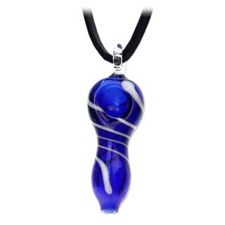 16695 - Pipa Cristal Mushroom Colgante Blue 6 cm.