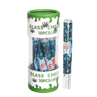 32018A - Pipa Cristal One Hitter Rick & Morty Blue 10 cm. Pack 10 ud.