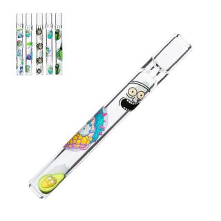 32018C - Pipa Cristal One Hitter Rick & Morty Clear 10 cm. Pack 10 ud.