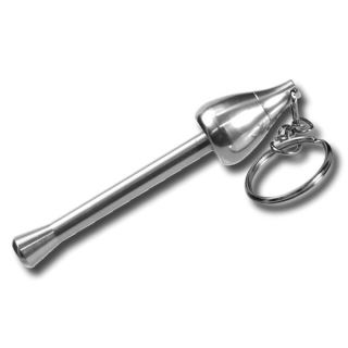 33218 - Pipa Metal Llavero Mushroom Acero 90 mm.