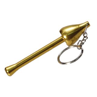 33219 - Pipa Metal Llavero Mushroom Laton 90 mm.