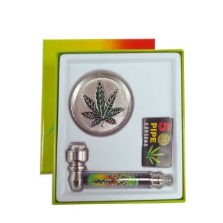 32748C - Pipa Metal Set Grinder & Screens Silver Leaf 86 mm.