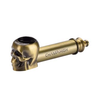 16602 - Pipa Metal Skull Gold 85 mm.