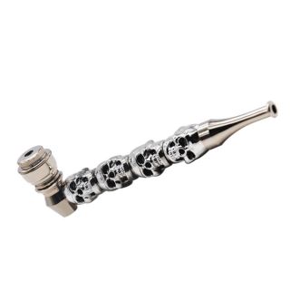 Pipa Metal Tapa Skulls 12.5 cm. Silver